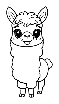 Alpaca Colouring Page (Kids, Standard)