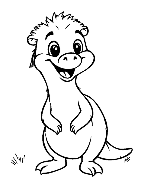 Anteater colouring page — free printable for kids