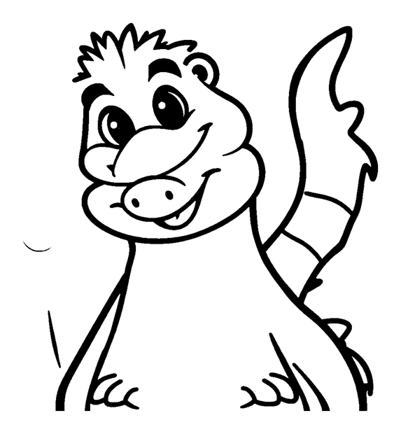 Anteater colouring page — free printable for toddlers