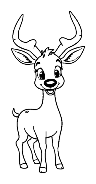 Antelope colouring page — free printable for toddlers