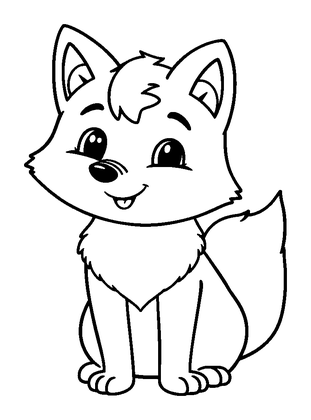 Arctic Fox Colouring Page (Kids, Bold & Easy)