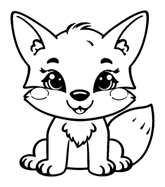 Arctic Fox colouring page — free printable for kids