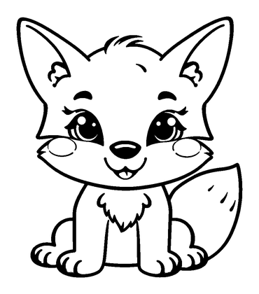 Arctic Fox Colouring Page (Kids, Standard)