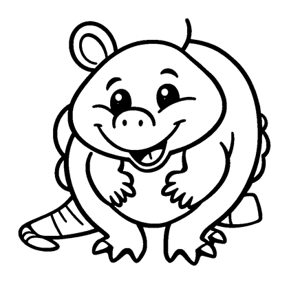 Armadillo Colouring Page (Kids, Bold & Easy)