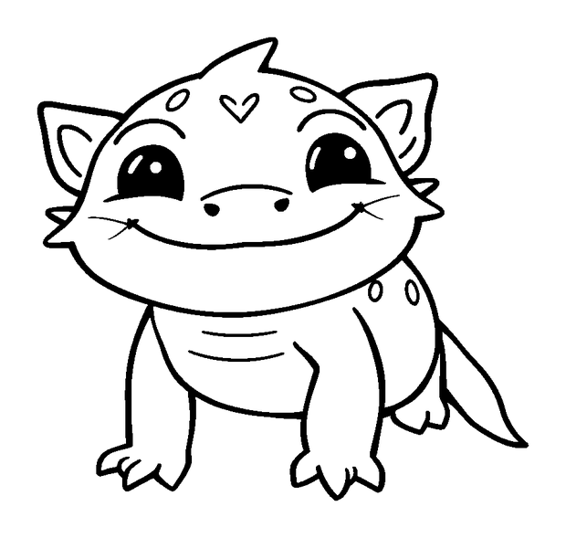 Axolotl colouring page — free printable for kids