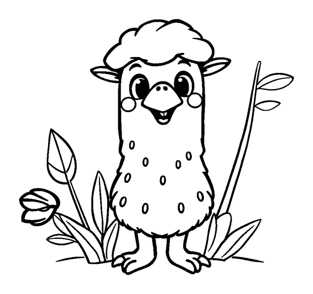 Aye Aye colouring page — free printable for kids