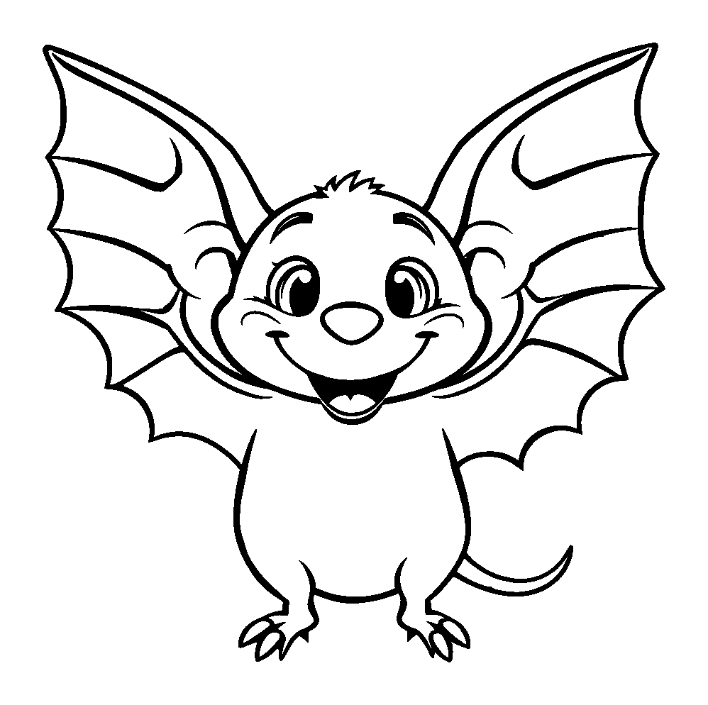 Bat colouring page — free printable for kids