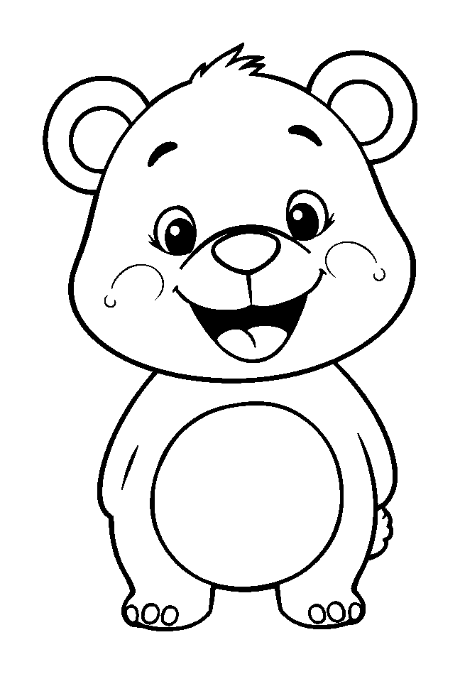 Bear colouring page — free printable for kids