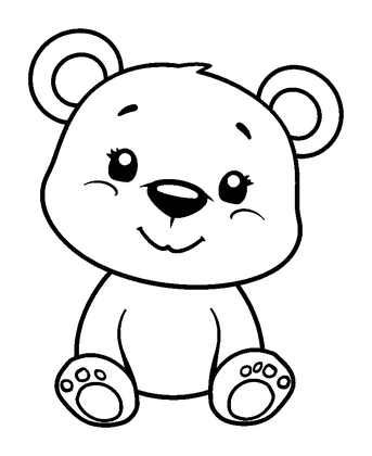 Bear Colouring Page (Kids, Standard)