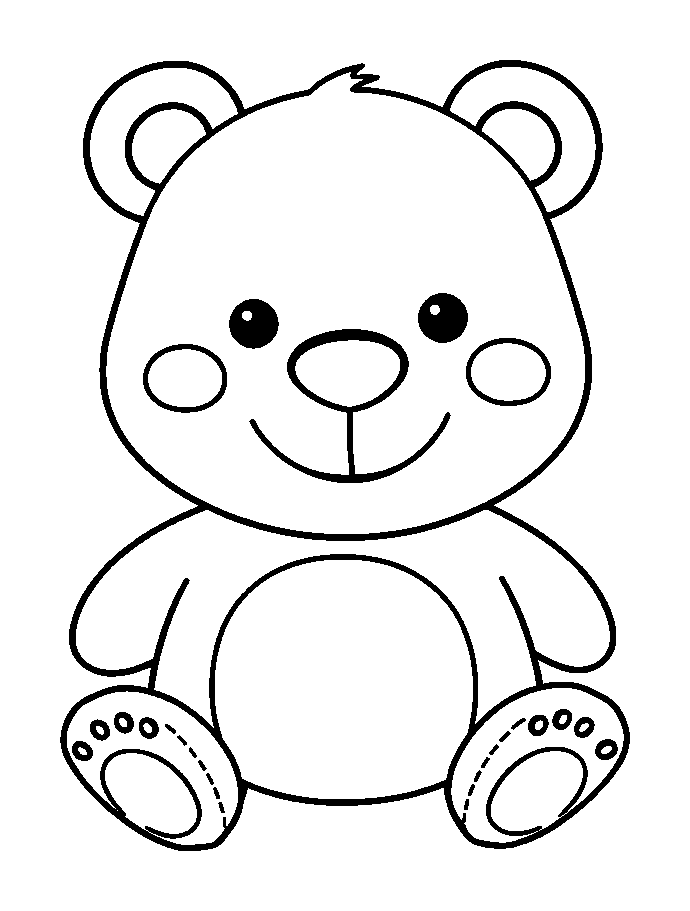 Bear colouring page — free printable for toddlers