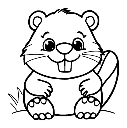 Beaver Colouring Page (Kids, Standard)