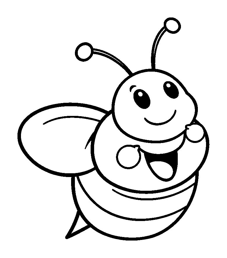 Bee colouring page — free printable for kids