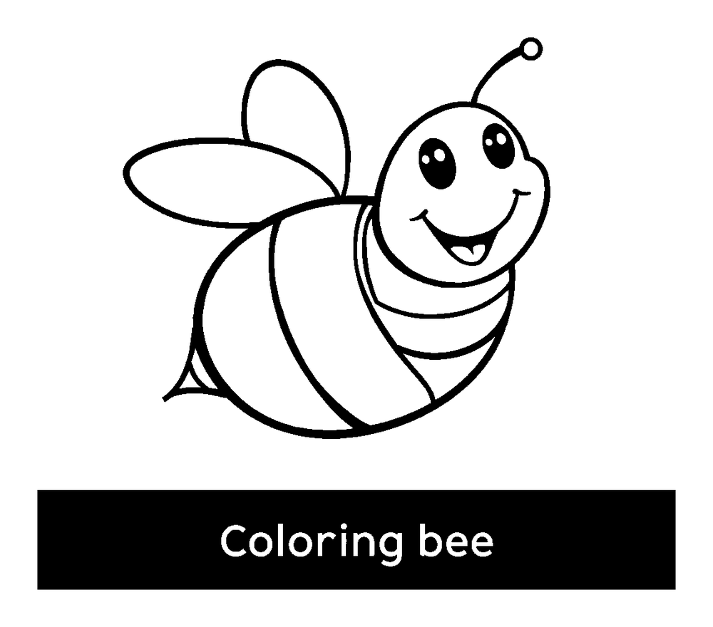 Bee colouring page — free printable for kids
