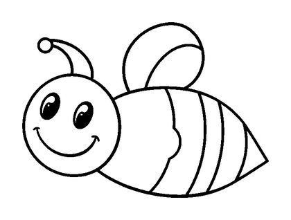 Bee Colouring Page (Toddler, Bold & Easy)