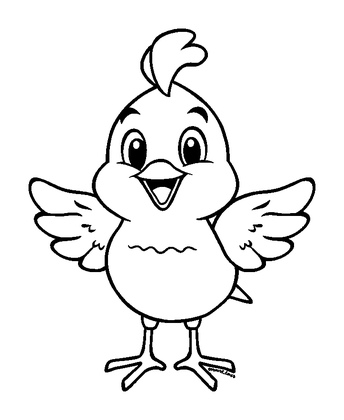 Bird Colouring Page (Kids, Bold & Easy)