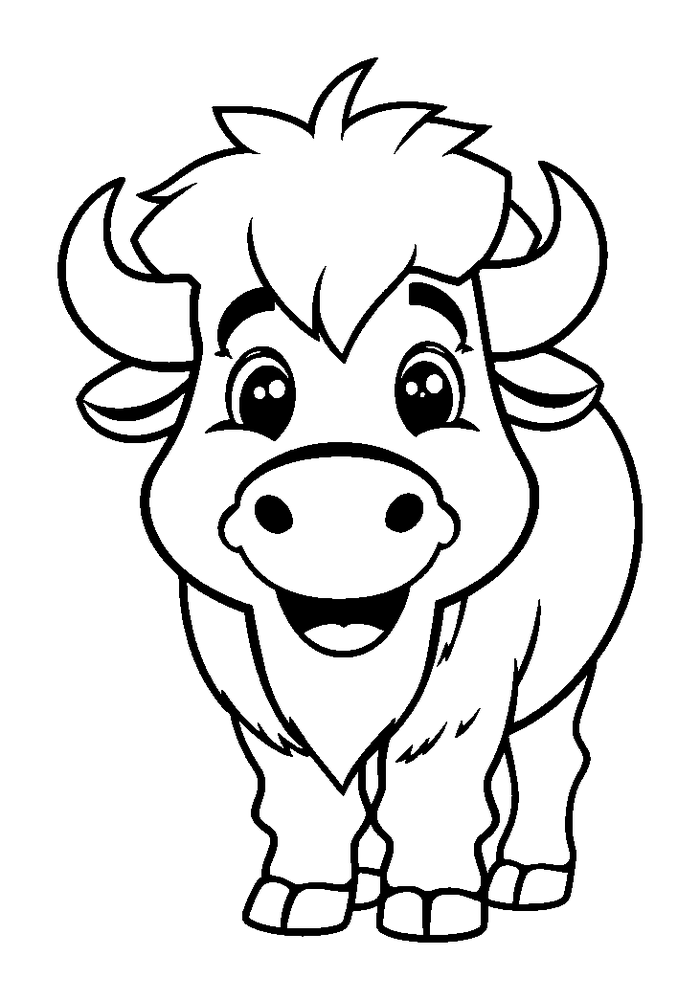 Bison colouring page — free printable for kids