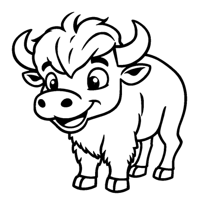 Bison Colouring Page (Kids, Standard)