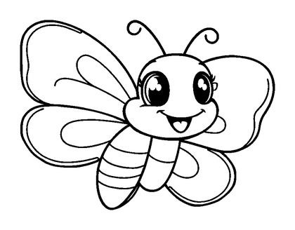 Butterfly Colouring Page (Kids, Bold & Easy)