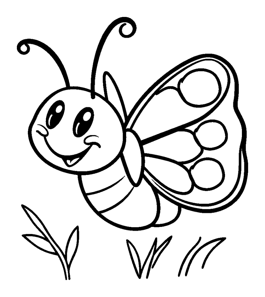 Butterfly colouring page — free printable for kids