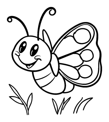 Butterfly Colouring Page (Kids, Standard)