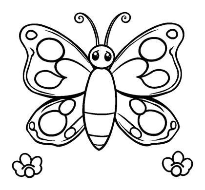 Butterfly Colouring Page (Toddler, Bold & Easy)