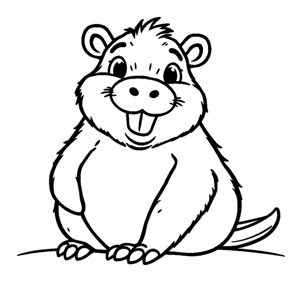 Capybara colouring page — free printable for kids