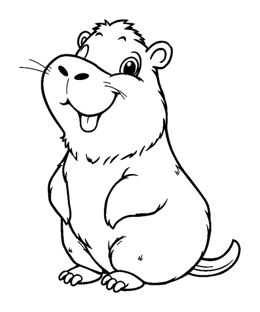 Capybara colouring page — free printable for kids