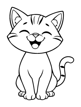 Cat Colouring Page (Kids, Standard)