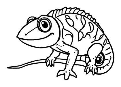 Chameleon Colouring Page (Kids, Bold & Easy)