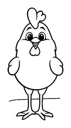 Chicken Colouring Page (Kids, Standard)
