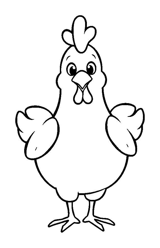 Chicken colouring page — free printable for toddlers