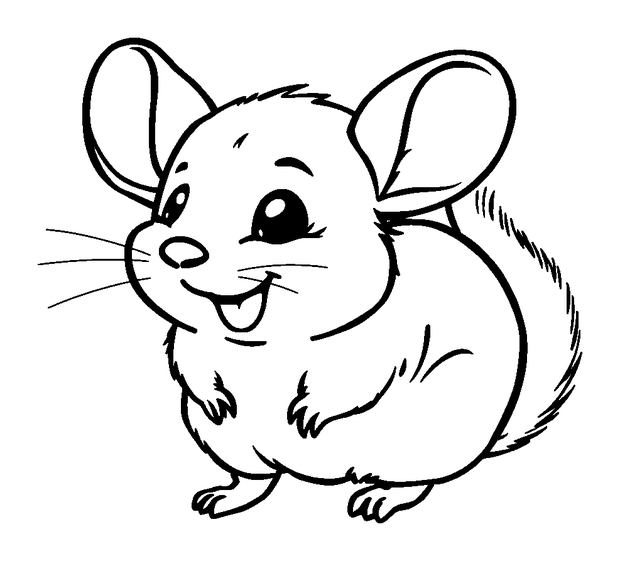 Chinchilla colouring page — free printable for kids