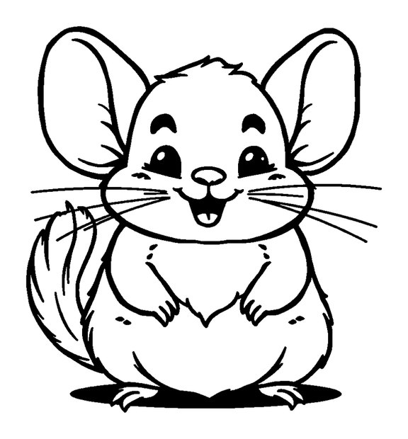 Chinchilla colouring page — free printable for kids