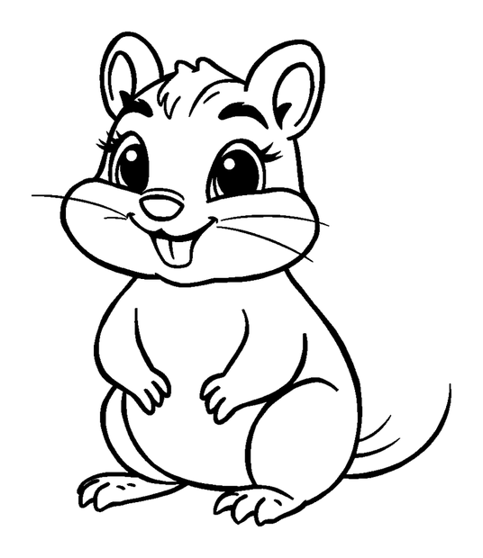 Chipmunk colouring page — free printable for kids