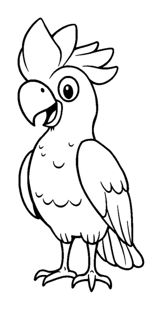 Cockatoo colouring page — free printable for kids