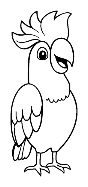 Cockatoo colouring page — free printable for toddlers