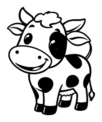 Cow Colouring Page (Kids, Bold & Easy)