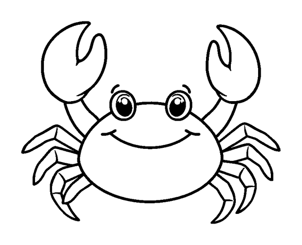 Crab colouring page — free printable for kids