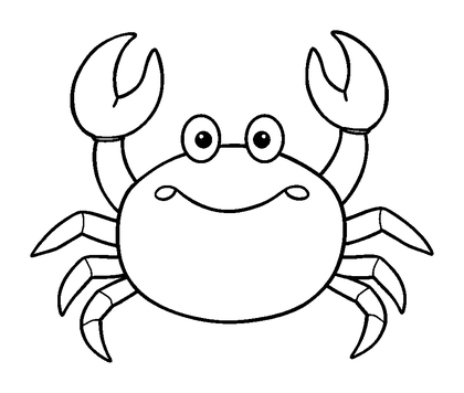 Crab Colouring Page (Toddler, Bold & Easy)
