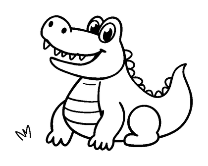 Crocodile Colouring Page (Kids, Bold & Easy)