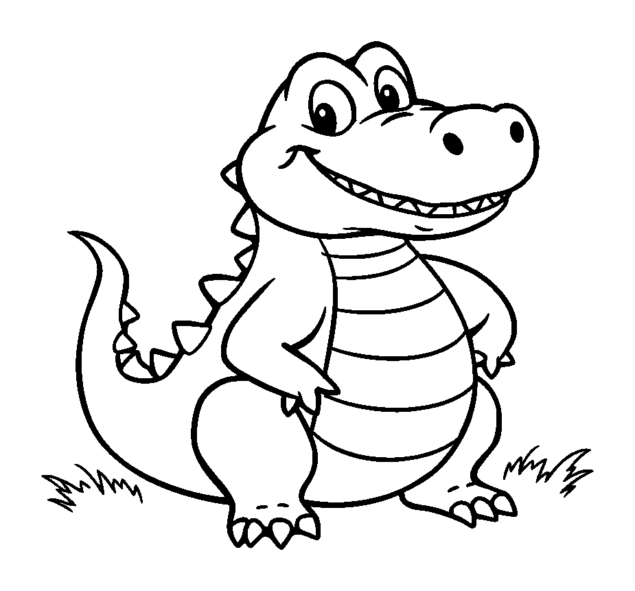 Crocodile colouring page — free printable for toddlers
