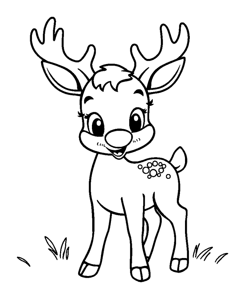 Deer colouring page — free printable for kids
