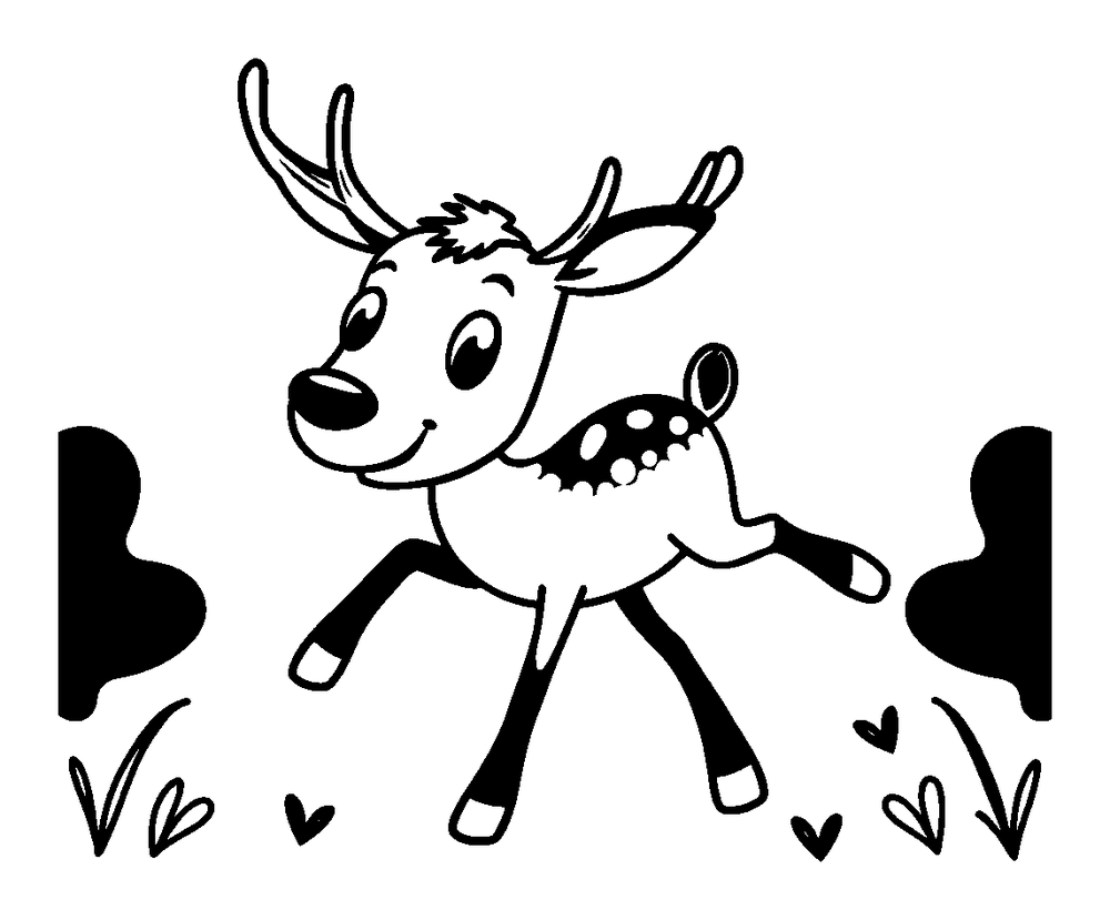 Deer colouring page — free printable for toddlers