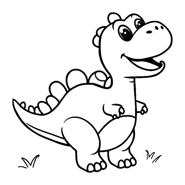 Dinosaur colouring page — free printable for kids