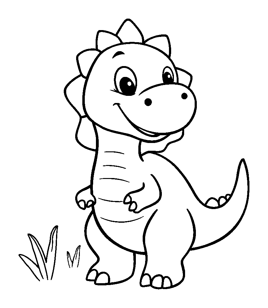 Dinosaur colouring page — free printable for toddlers