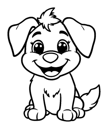 Dog Colouring Page (Kids, Bold & Easy)