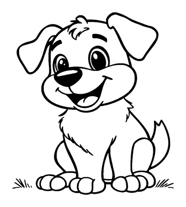 Dog Colouring Page (Kids, Standard)