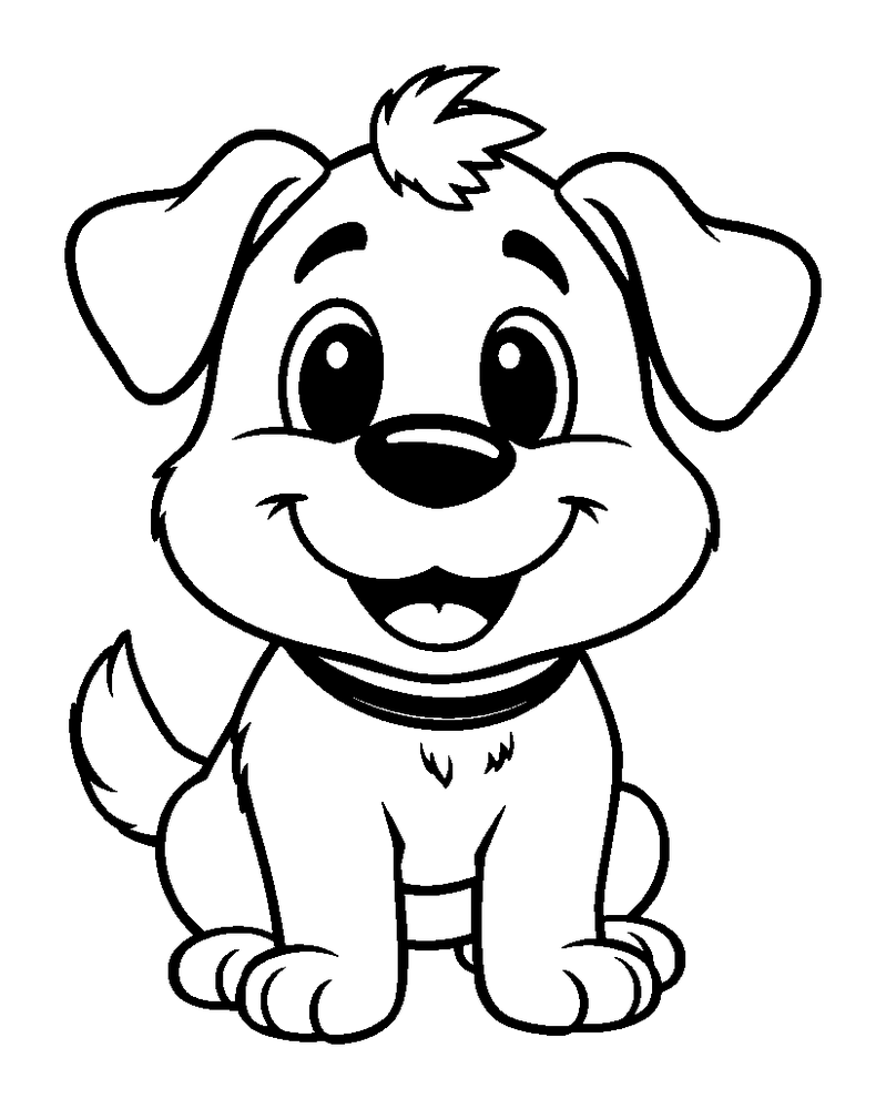 Dog colouring page — free printable for toddlers