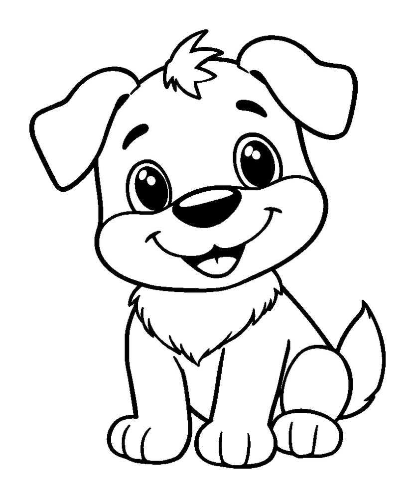 Dog colouring page — free printable for toddlers