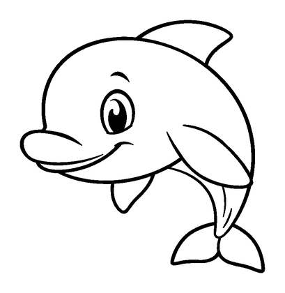 Dolphin Colouring Page (Kids, Standard)
